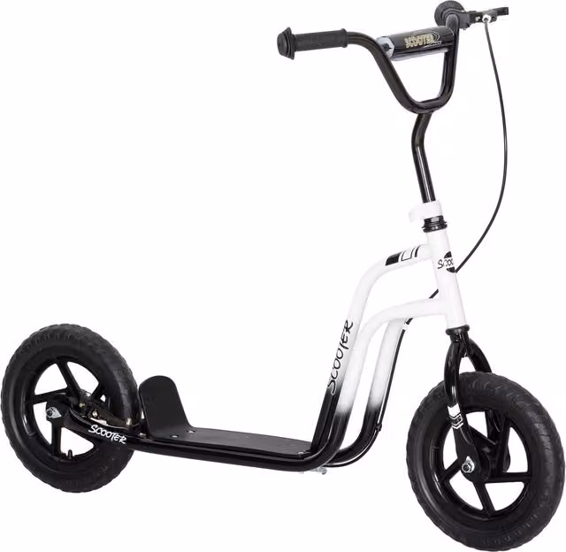 HOMCOM Monopattino per Bambini 5-12 Anni con Freno, Cavalletto e Manubrio Regolabile, 129x52x80-88 cm, Bianco e Nero   Aosom Italy