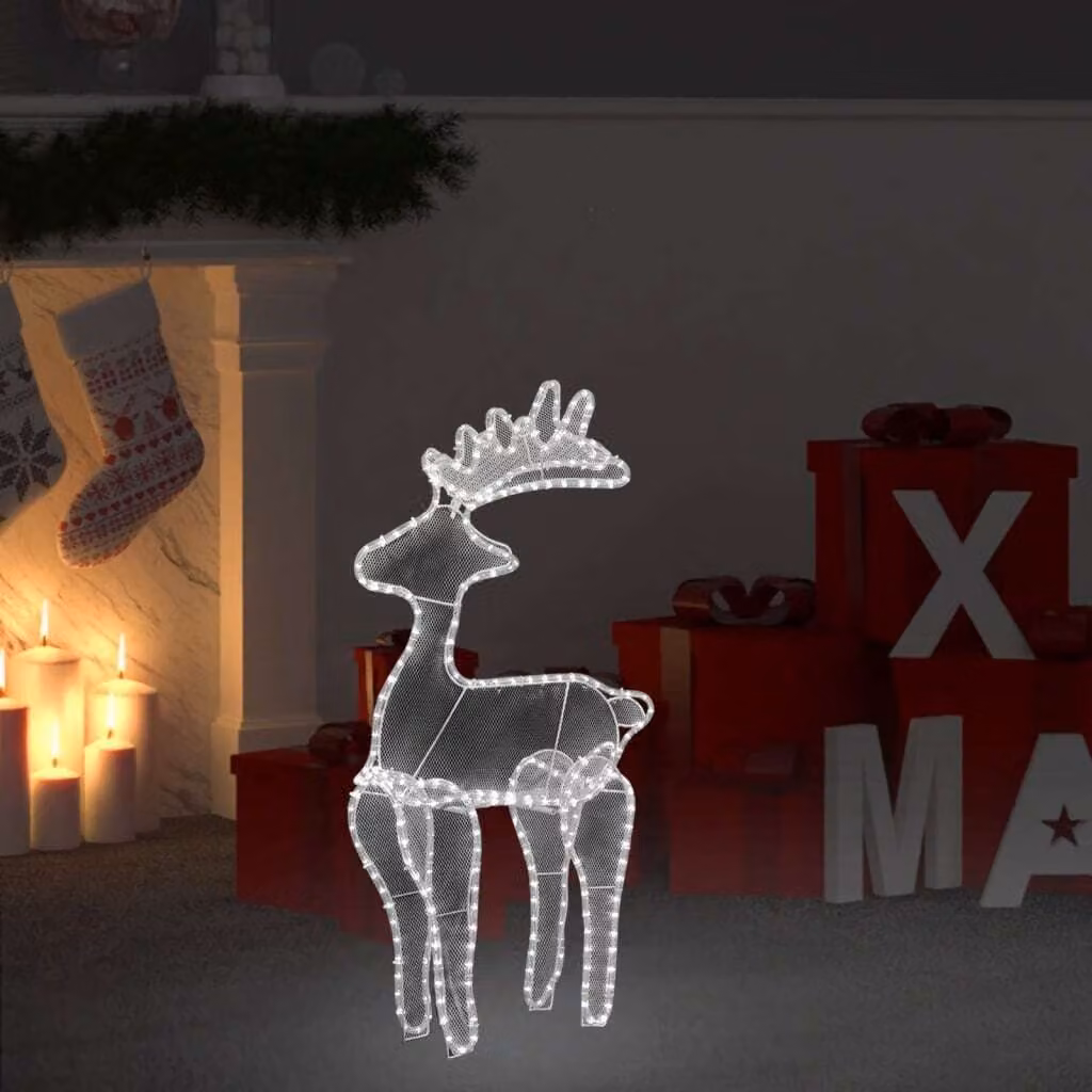 The Living Store Renna decorazione natalizia con rete 306 LED 60x24x89 cm