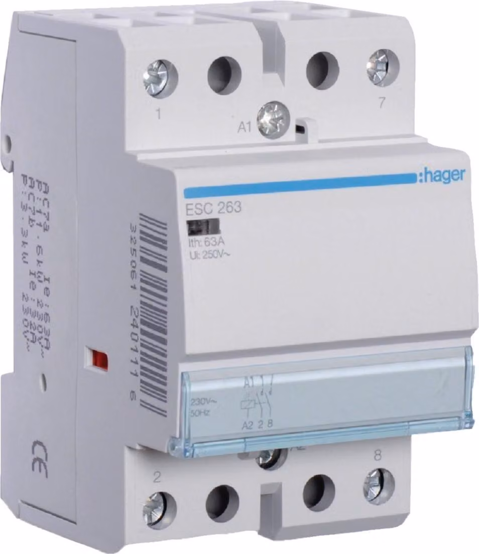 Contattori di installazione 63A 230V AC Hager ESC263