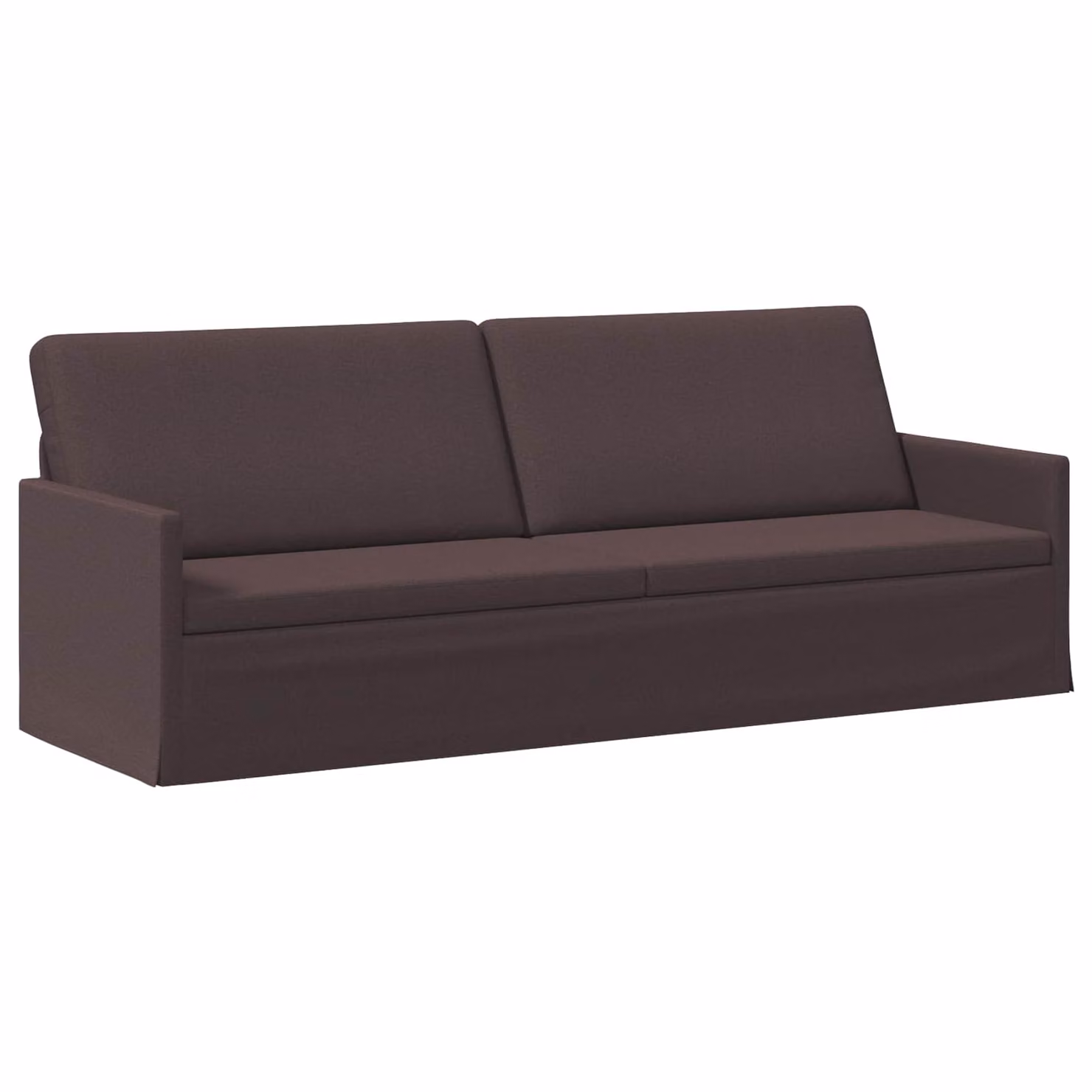 vidaXL Divano a 3 posti moderno in tessuto marrone con struttura in metallo L: 220 cm, P: 81 cm, H: 82 cm