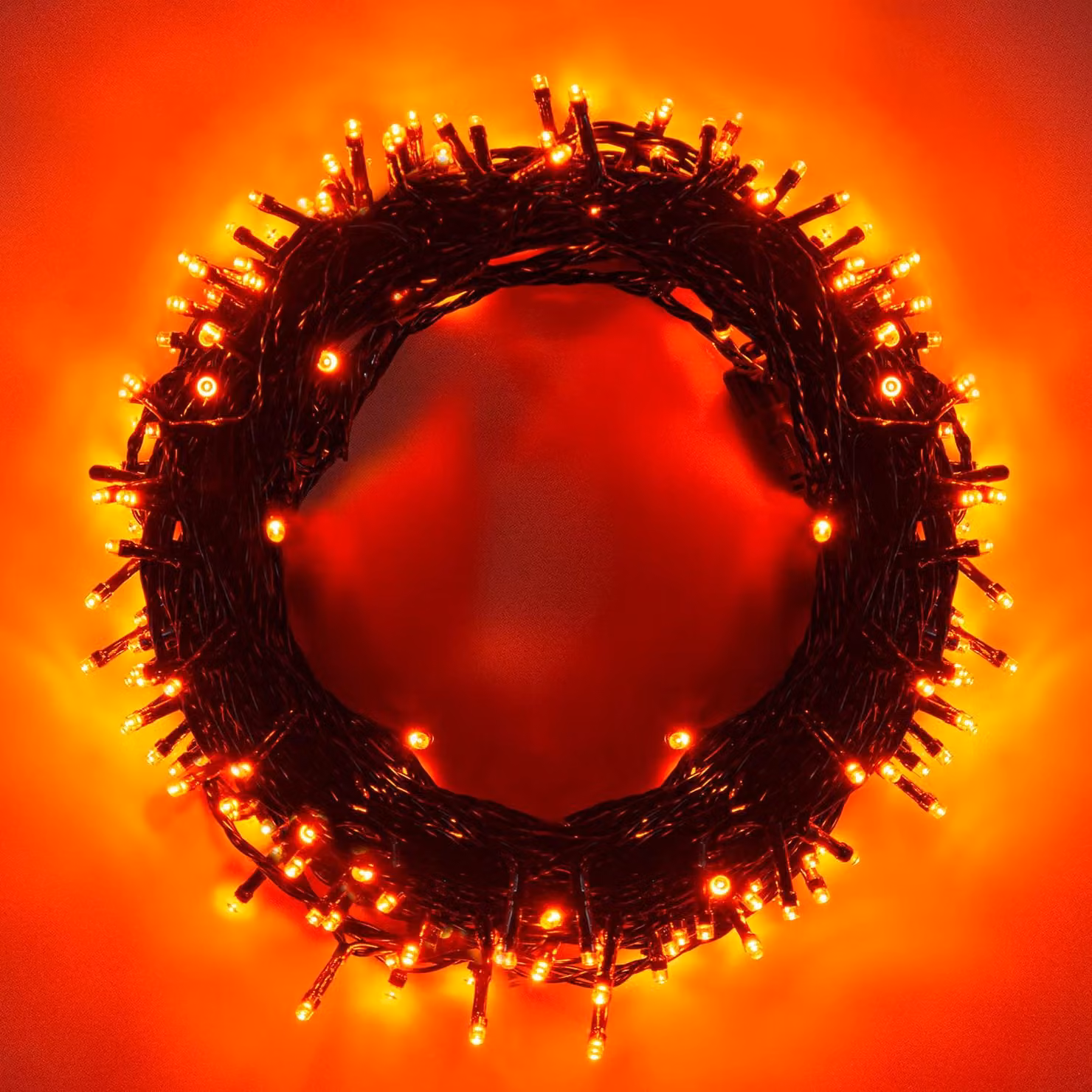 Catena luminosa da 15 metri, con 120 LED, 8 modalità, colore arancione, grado di protezione IP44