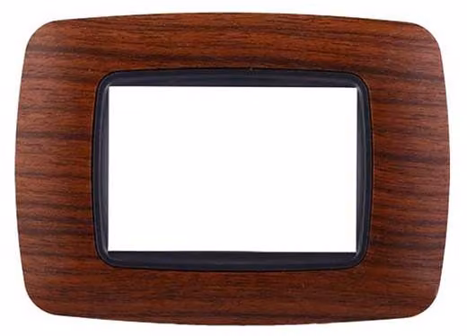 Ettroit placca compatibile Bticino Livinglight 3 moduli plastica bombata colore radica - LN88303
