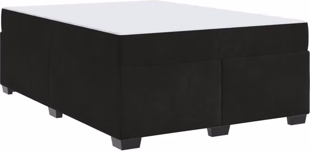 Struttura del letto con materasso vidaXL in tessuto nero e legno, L/P/H: 140 x 200 x 66 cm – 2