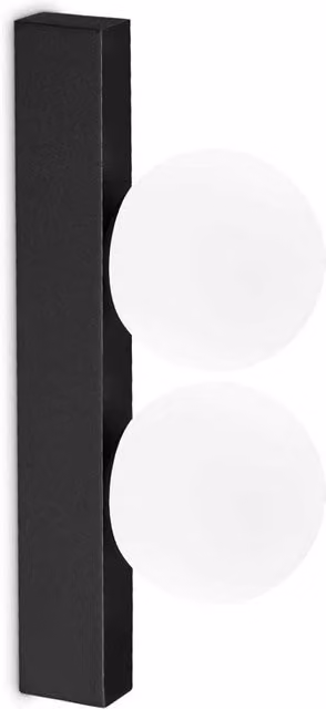 Applique Ideal Lux Ping Pong con LED e design moderno in nero e vetro trasparente