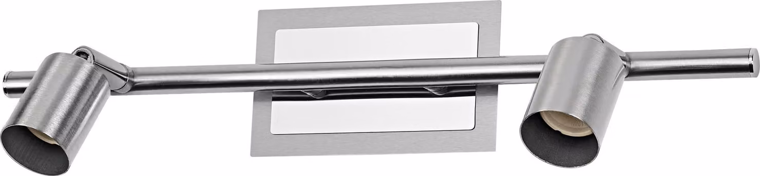OSRAM LED Spot Cylinder Duo faretto da soffitto 2x GU10, nichel spazzolato/cromo, acciaio, orientabile, IP20, uso interno