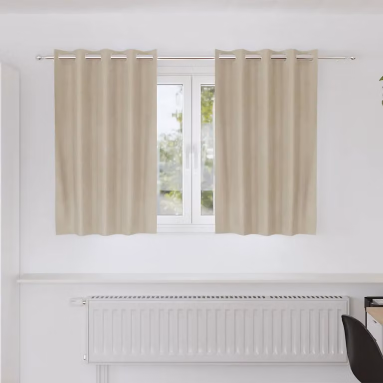 Set di 2 tende oscuranti vidaXL in velluto beige, L 140 cm x H 140 cm