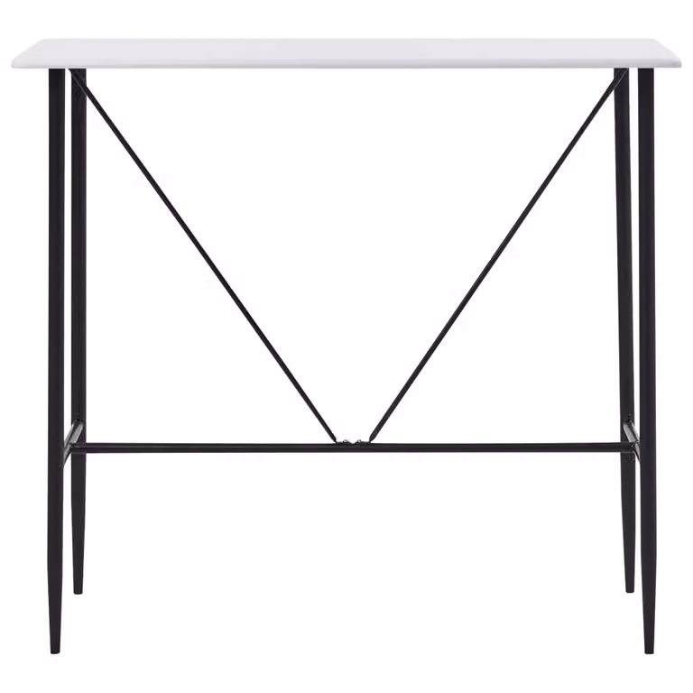 Set da pranzo moderno vidaXL composto da tavolo rettangolare e 4 sedie in bianco e nero L/P/H: 120 x 60 x 76 cm