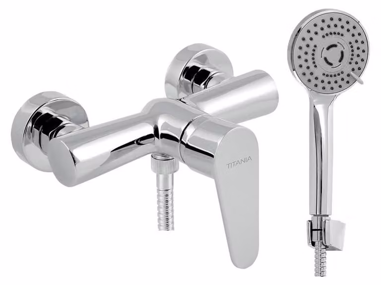 Miscelatore doccia a parete Titania Fresh ECO, 150 mm, cromato