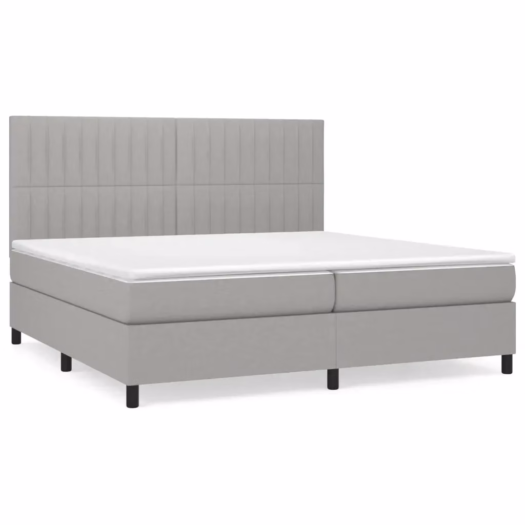 Letto Ibrido con Giroletto a Molle e Materasso vidaXL, Grigio e Bianco, L/P/H: 200 x 200 x 31 cm – 2