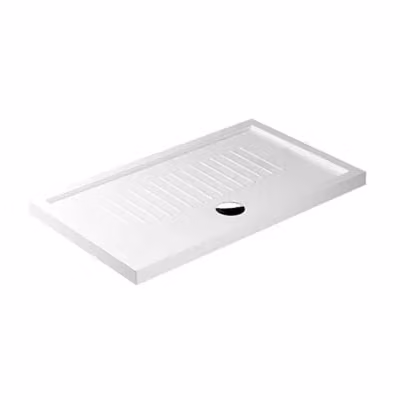 Piatto doccia rettangolare INBAGNO in ceramica bianca con antiscivolo L: 120 cm, P: 70 cm, H: 6 cm