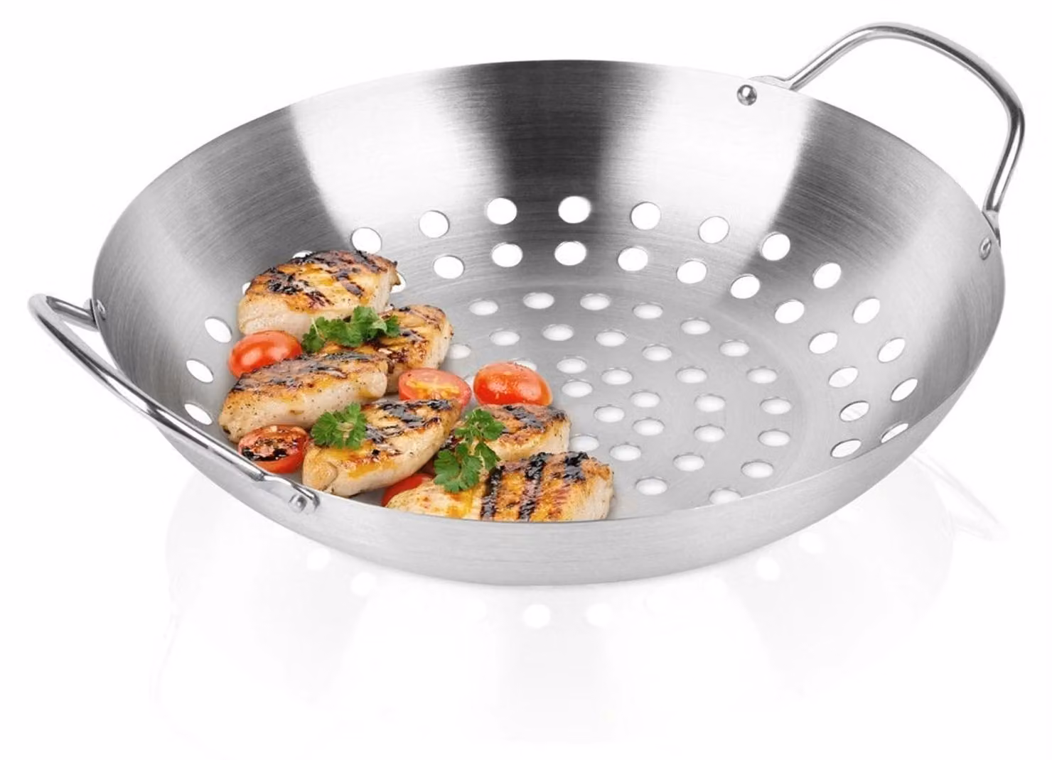 Cestello per grigliare verdure in acciaio, forato, 28 cm