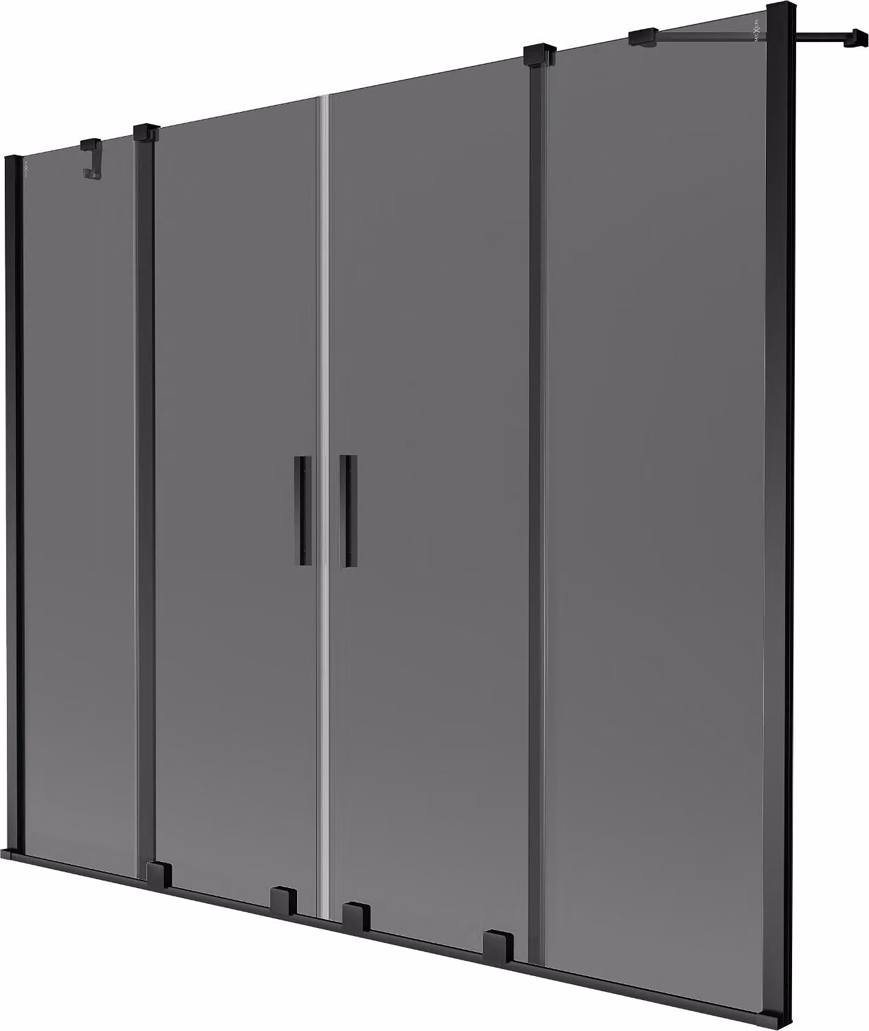 Mexen Velar Duo paravento per vasca da bagno a 2 ante scorrevoli 170 x 150 cm, grafite, nero - 896-170-000-42-70