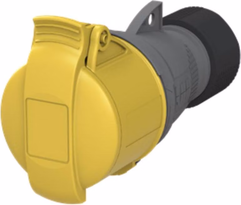 Amphenol 16 Ampere CEE connettore maschio a 3 poli (2P+PE) presa, codifica 4h giallo 100/130V frequenza 50 e 60Hz