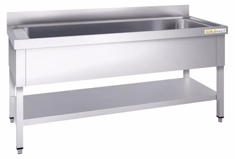 Lavello in acciaio inossidabile di grandi dimensioni, vasca da 1000x700 mm, con 1 vano PREMIUM - GOLDINOX