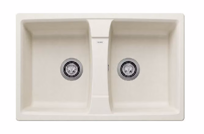Lavello Blanco Lexa 8, in Silgranit, dimensioni 780x500 mm, tecnologia InFino, colore bianco opaco 527098