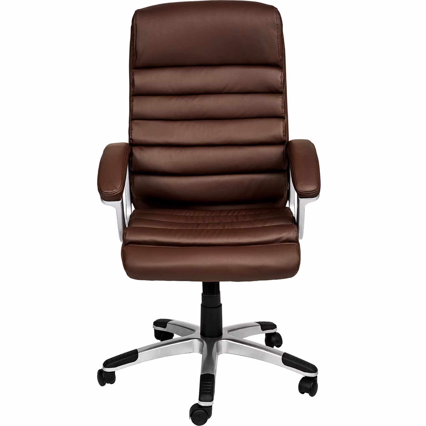 Sedia da ufficio ergonomica Paul TecTake GmbH in ecopelle marrone con braccioli e rotelle, regolabile in altezza e girevole a 360 gradi – 2