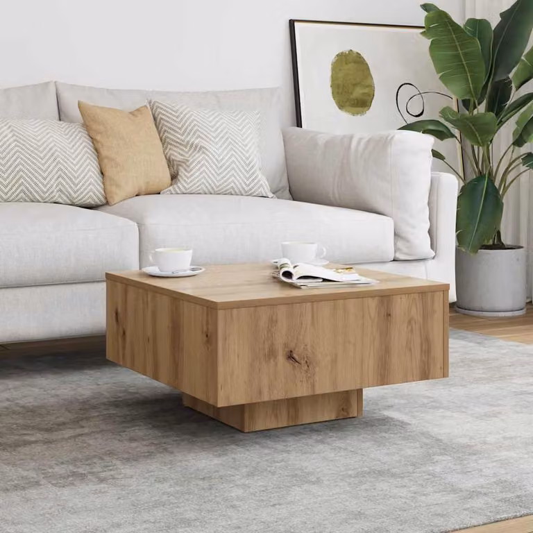 Tavolino da salotto vidaXL in legno marrone con finitura opaca L/P/H: 60 x 60 x 31,5 cm
