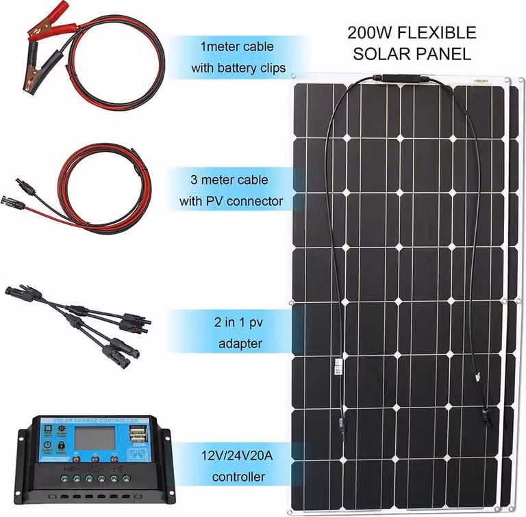 Pannello solare, design flessibile, alta efficienza, kit solare da 200w