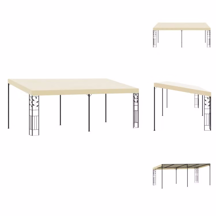 vidaXL Padiglione a muro 6x3x2,5 m bianco crema - Padiglioni e tende per feste