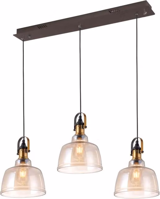 LÚZETE - LAMPADA DA SOFFITTO 3 LUCI FEBBRAIO CRISTALLO CHAMPAGNE BASE RETTANGOLARE