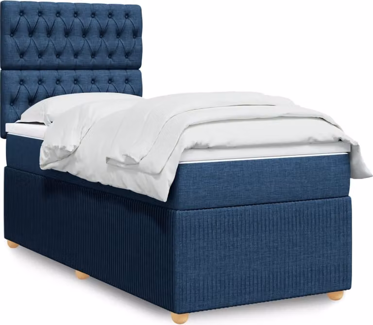 Maison Exclusive - Giroletto a Molle con Materasso Blu 90x200 cm inTessuto