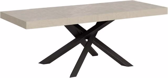 Tavolo Allungabile Volantis Premium GIORDANOSHOP Colore Cashmere con Telaio Antracite L/P/H: 160-420 x 90 x 77 cm