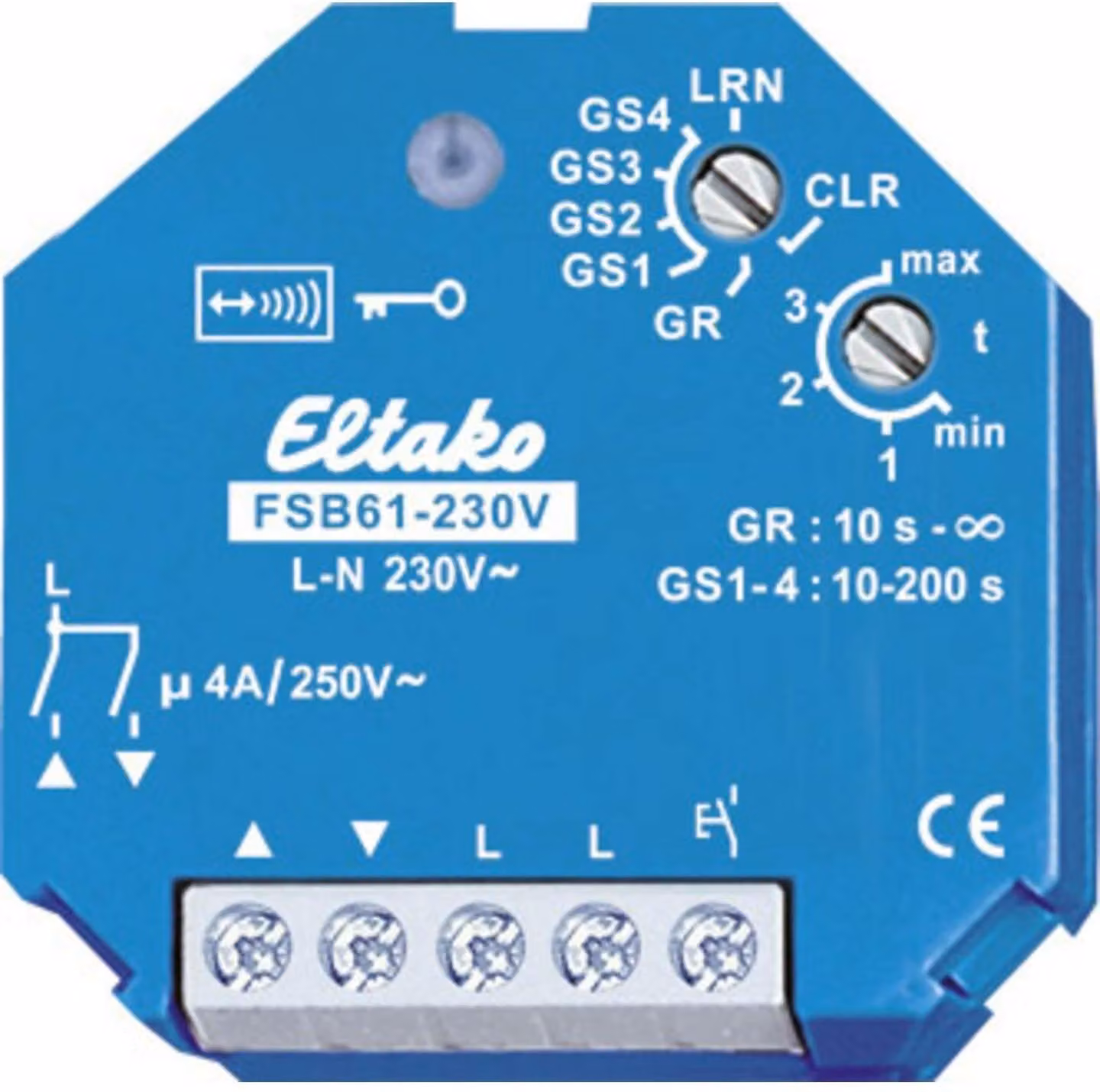 Ricevitore radio ELTAKO 868MHz da incasso 230V/AC per pulsante a impulsi