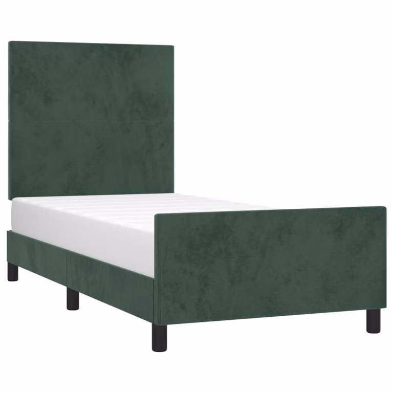 Giroletto senza Materasso Verde Scuro 80x200 cm in Velluto