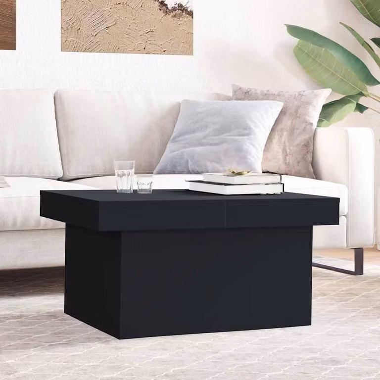 Tavolino da salotto moderno vidaXL nero con meccanismo sollevabile in legno e MDF L: 100 cm, P: 55 cm, H: 40 cm