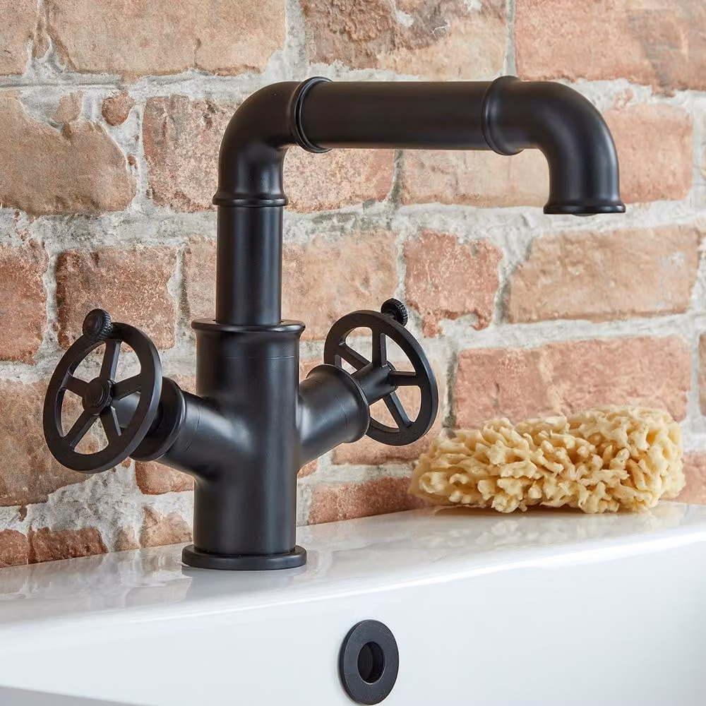 Miscelatore Lavabo Monoforo Stile Industriale Nero - Design Moderno - Zandra