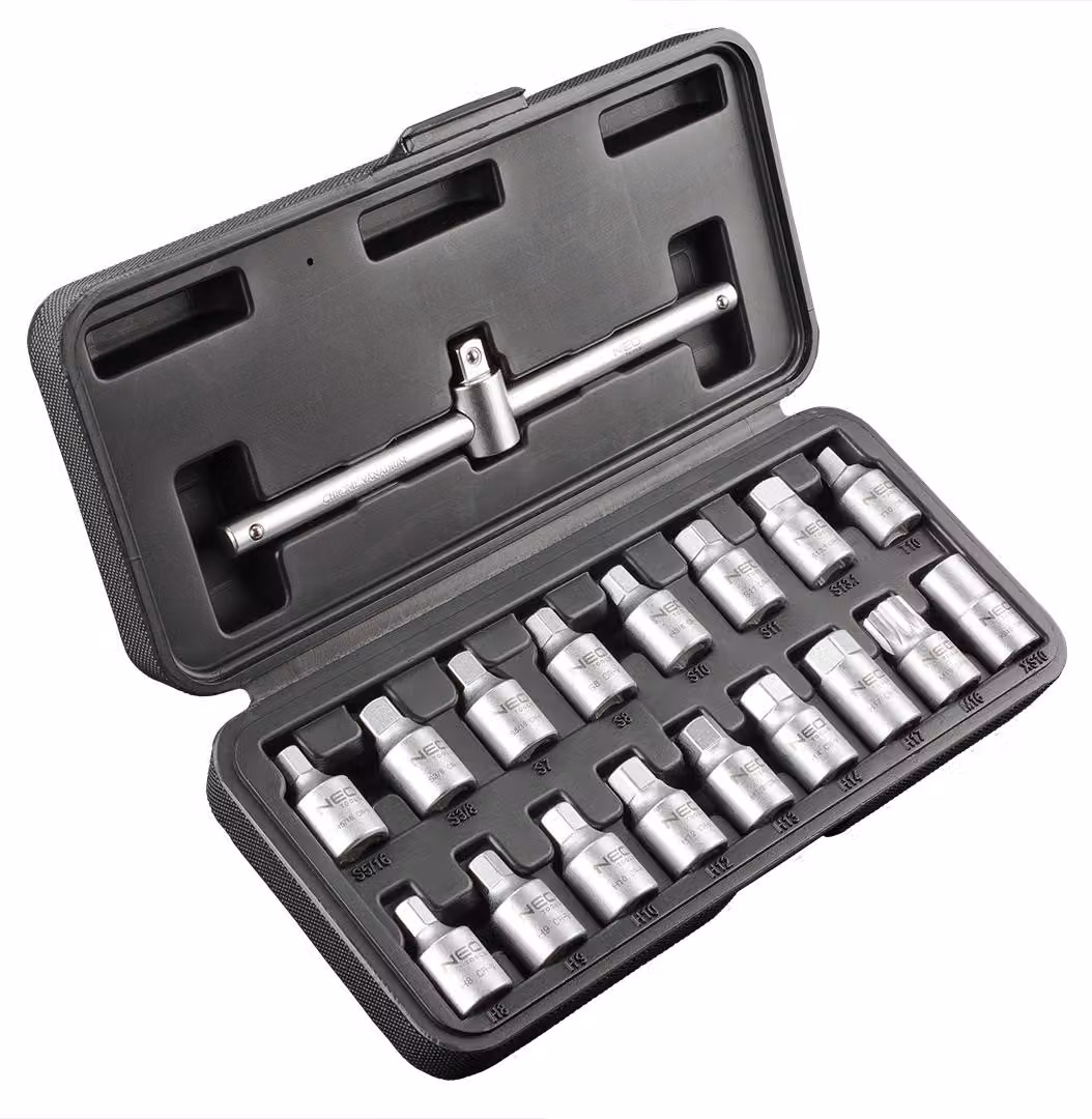 NEO TOOLS Chiavi per scarico olio 3/8", set di 18 pezzi.