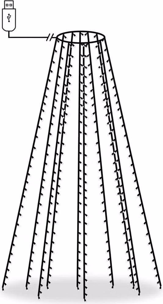 Rete di Luce per Albero di Natale 250 LED Blu 250 cm
