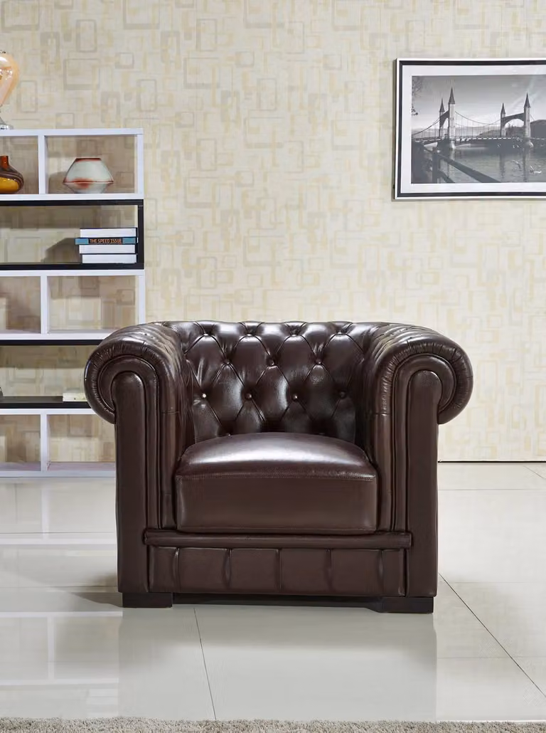 Chesterfield Sessel Fernseh Couch 1 Sitzer Sofa Leder Couchen Polster Leder