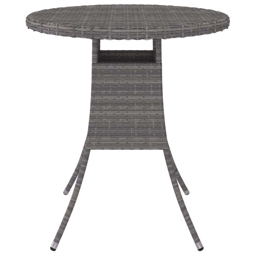Tavolo da Giardino Grigio 70x70x73 cm in Polyrattan