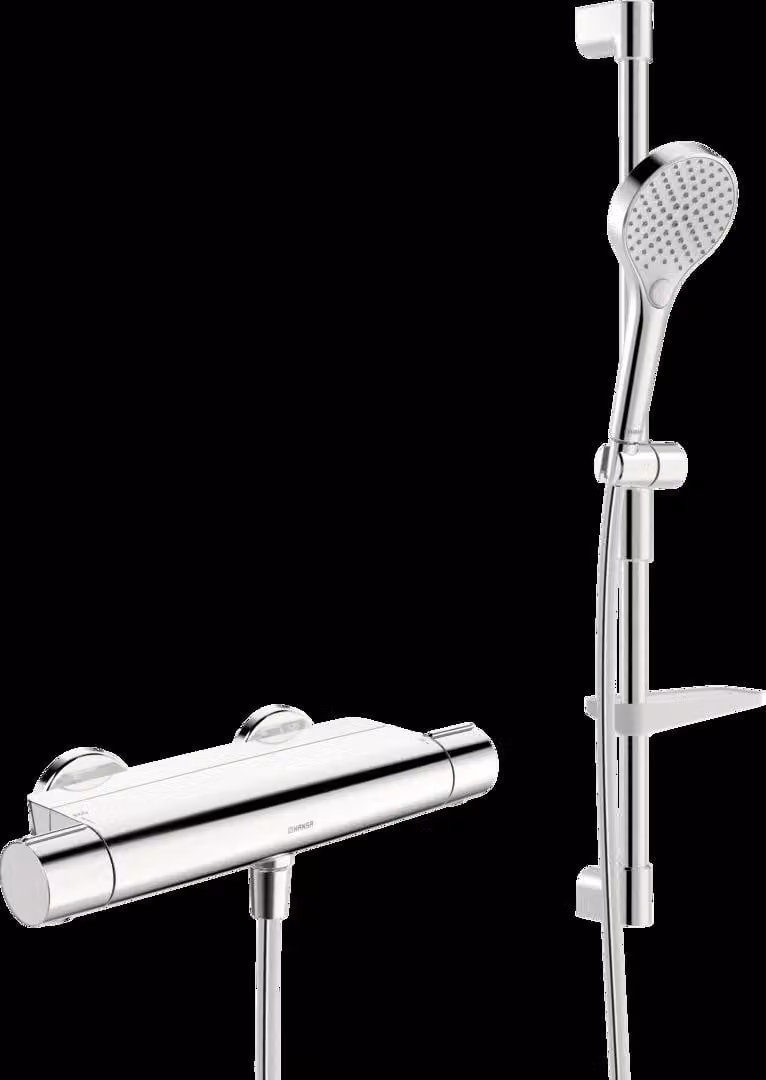 HANSA HANSAOPTIMA Mitigeur de douche, thermostatique, avec inverseur, garniture de barre de douche incluse, chromé, 481303310009, 481303310009