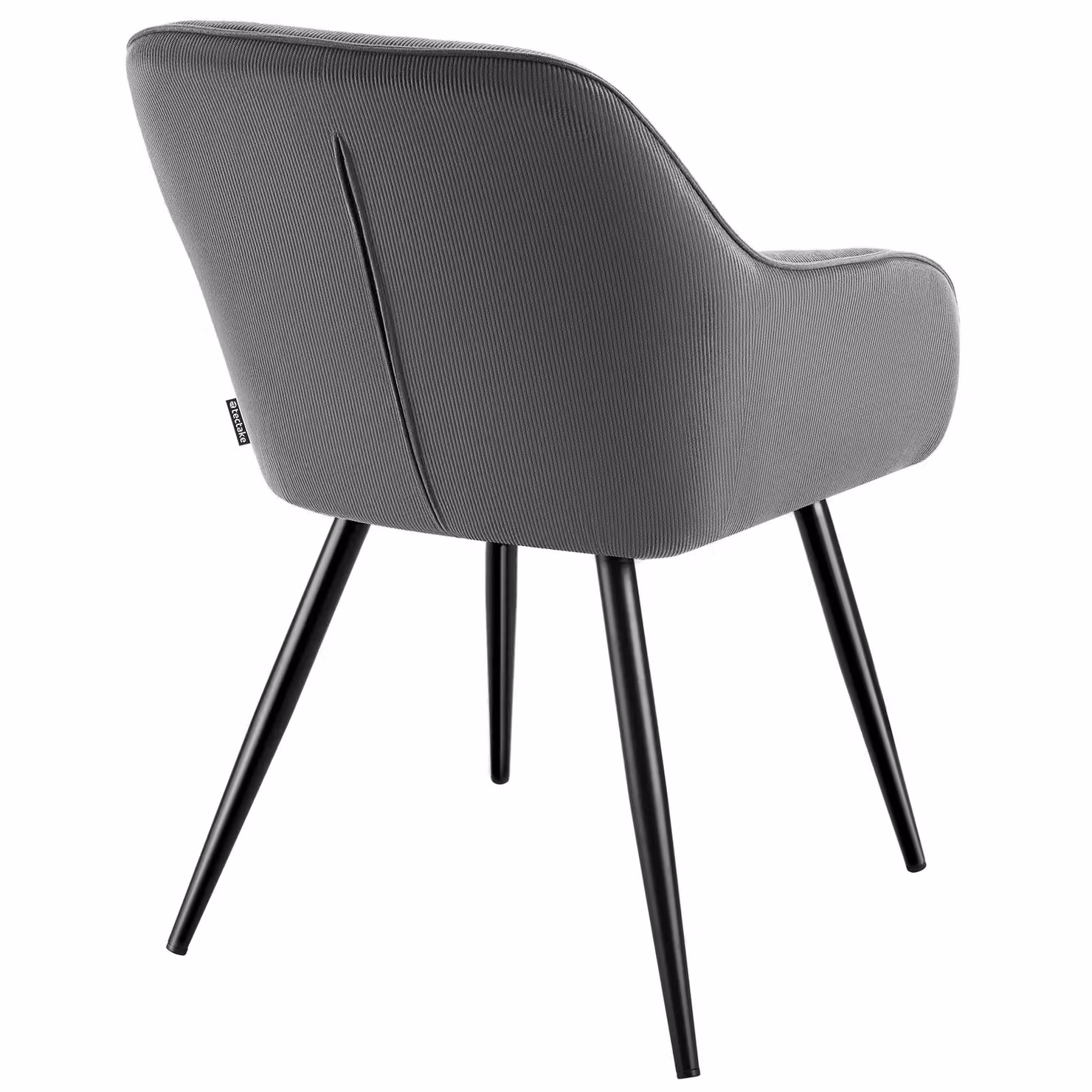 Sedia Marilyn TecTake GmbH in velluto a coste grigio e nero con struttura in metallo e plastica per la tua sala da pranzo – 2