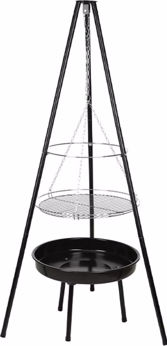 Progarden | Barbecue su treppiede - 151 cm - Nero - Struttura robusta - Ideale per il giardino e il campeggio - Barbecue a carbonella