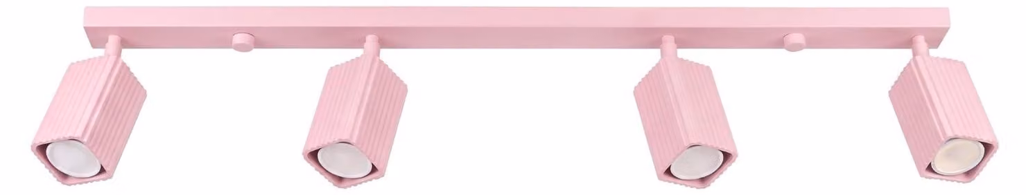 Plafoniera RAYO 4L rosa 4xGU10 10W alluminio 16,5x6x81cm Sollux Lighting