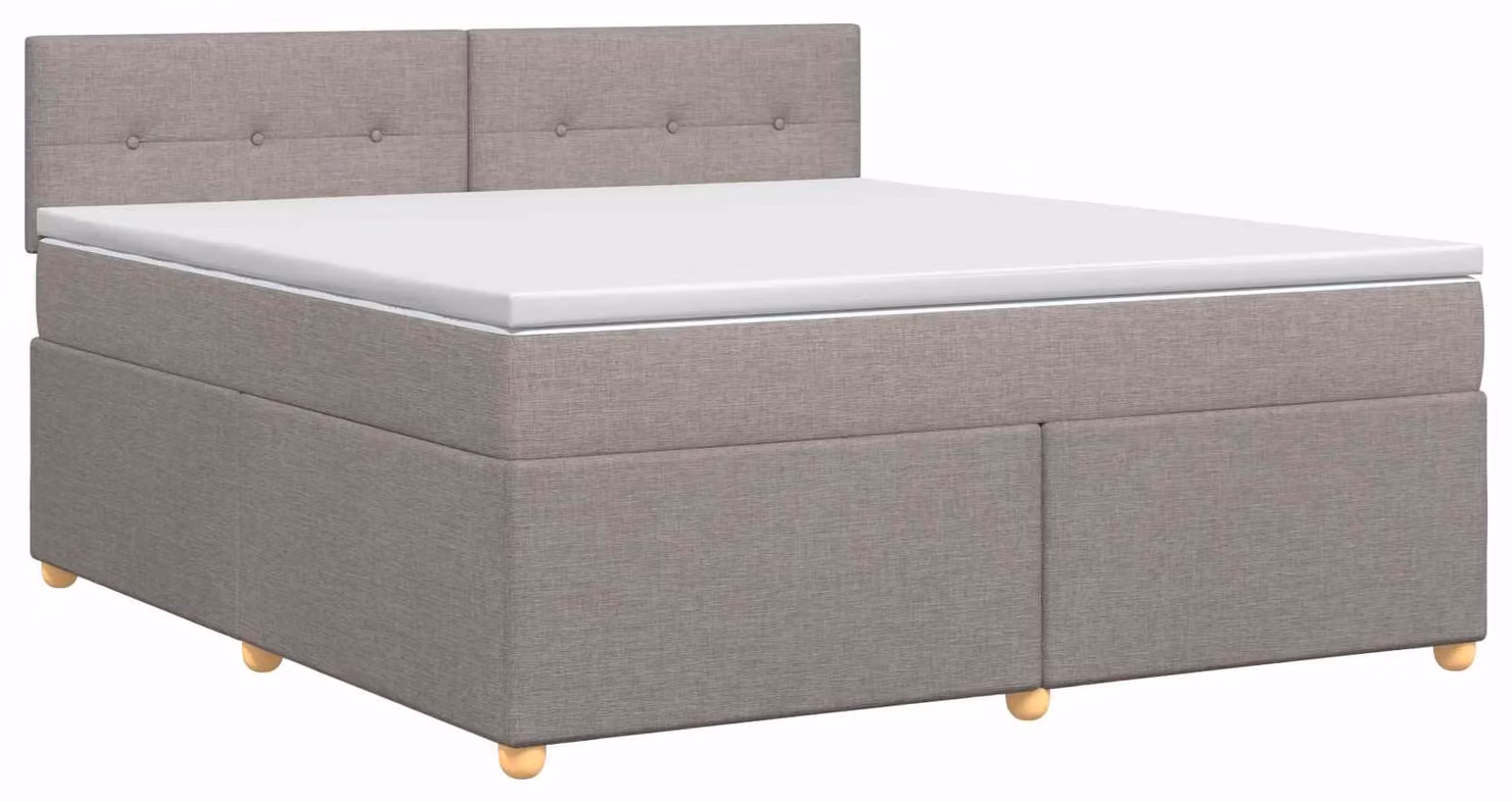 Letto a molle con materasso Taupe 160 x 200 cm in tessuto