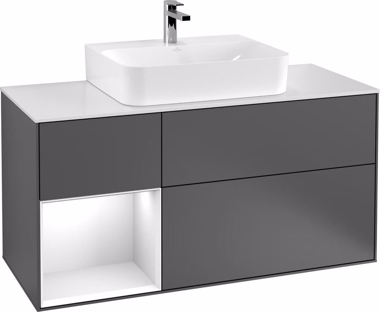 Villeroy & Boch V&B FINION mobile da bagno 1200x603x501 Abdpl bl Reg wh ma/gls wh