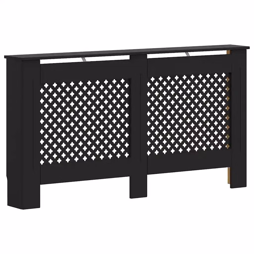Copertura per radiatore vidaXL nera in MDF L: 152 cm, P: 19 cm, H: 81,5 cm – 2