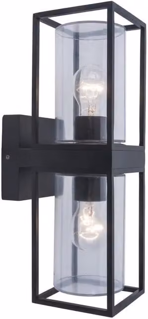 Applique da esterno FLAIR Lutec colore nero con vetro trasparente, attacco E27, protezione IP44