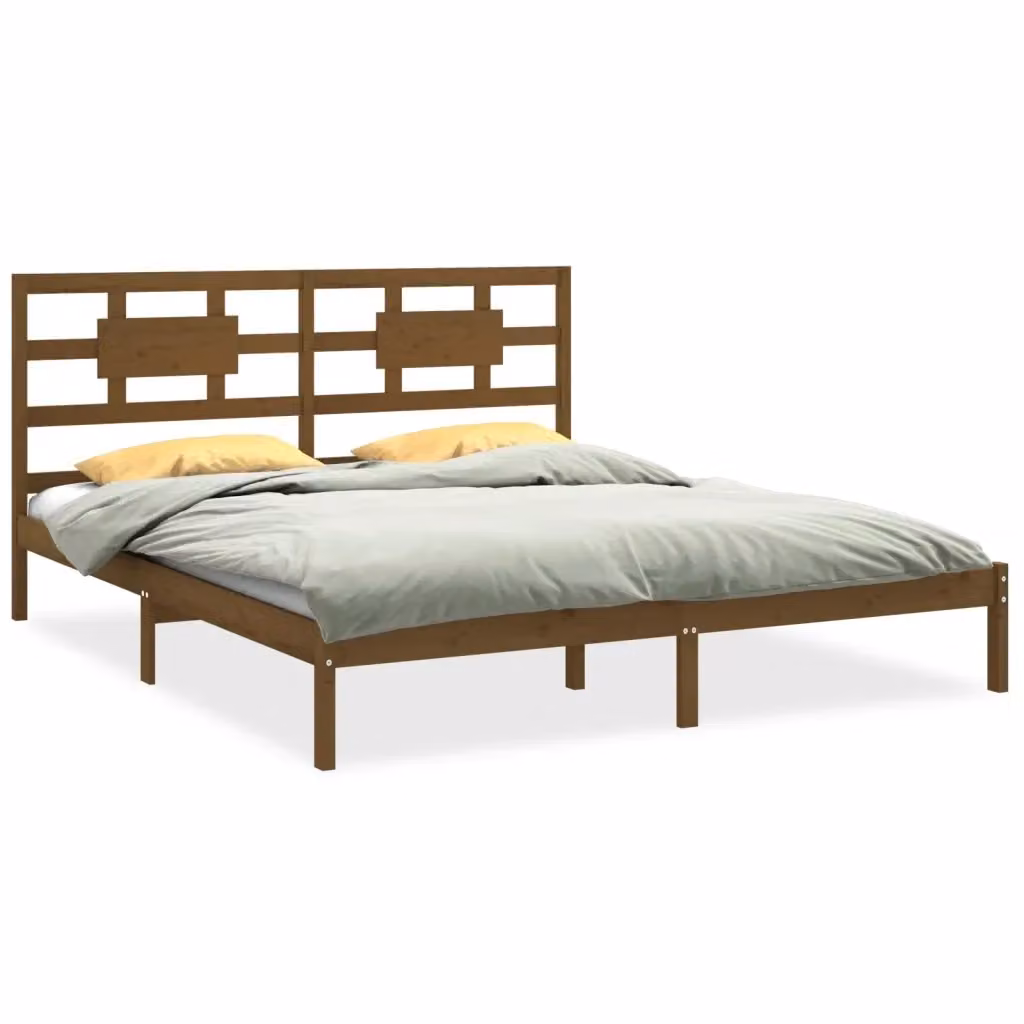 Giroletto Ambra in legno massello di pino color marrone senza materasso L/P: 200 x 200 cm – 2