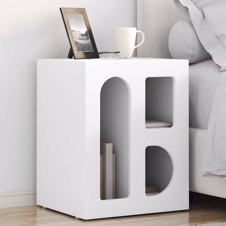 Comodino moderno vidaXL ELST bianco in legno ingegnerizzato L 40 cm x P 35 cm x H 50 cm