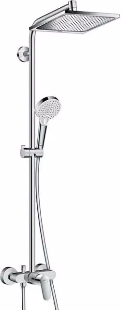 Pannello doccia Hansgrohe Crometta E 240 con miscelatore e doccino a mano, finitura cromata