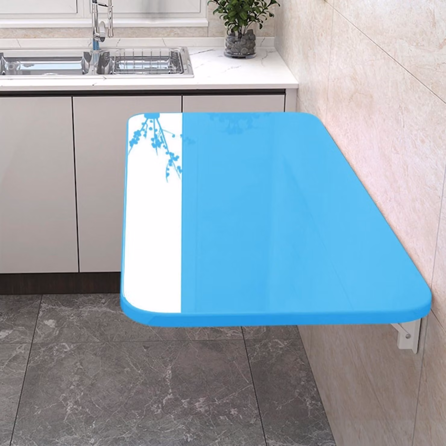 Tavolo pieghevole da parete, ideale per la casa e l'ufficio