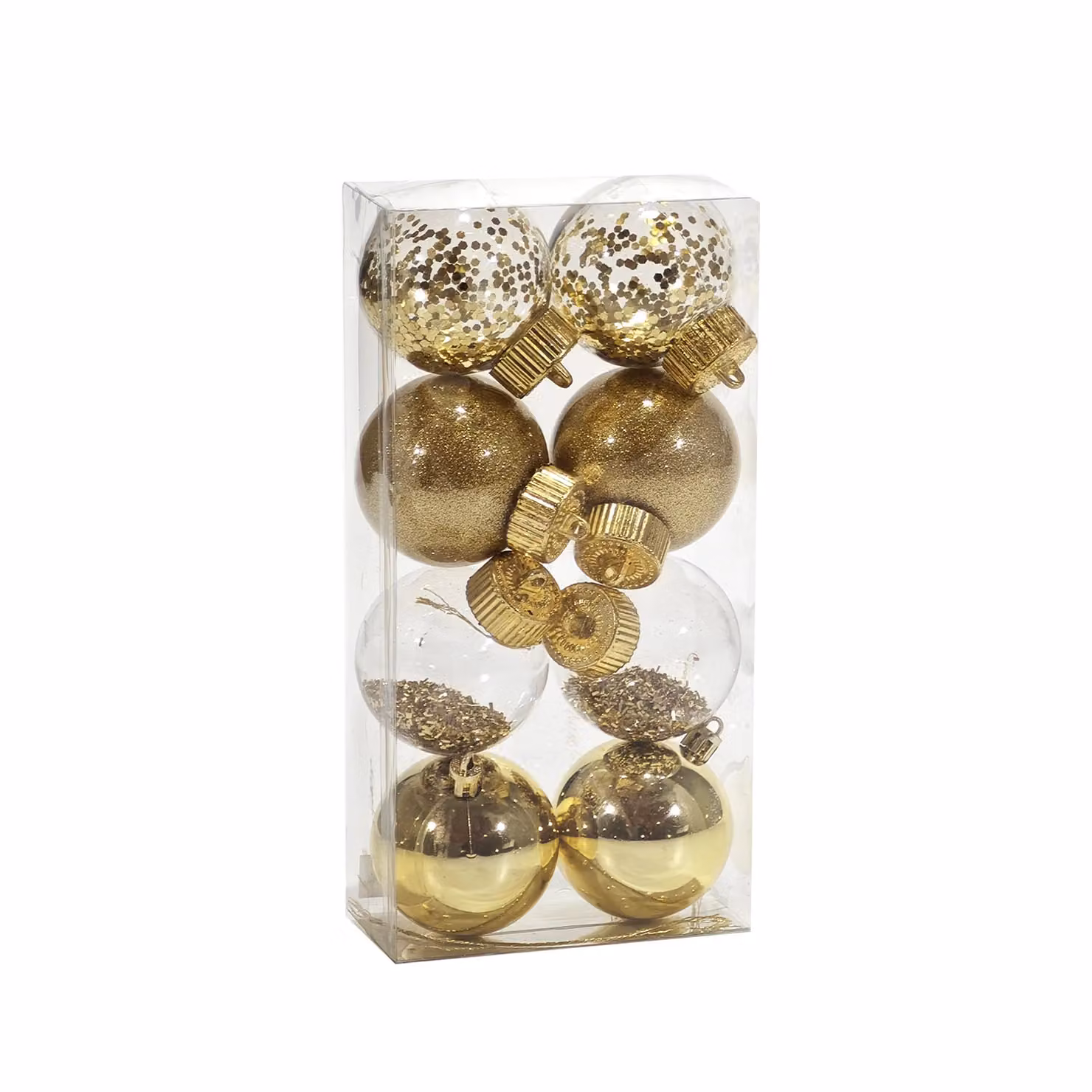 Set di 8 palline di Natale VESTIAMO CASA oro, diametro: 6 cm