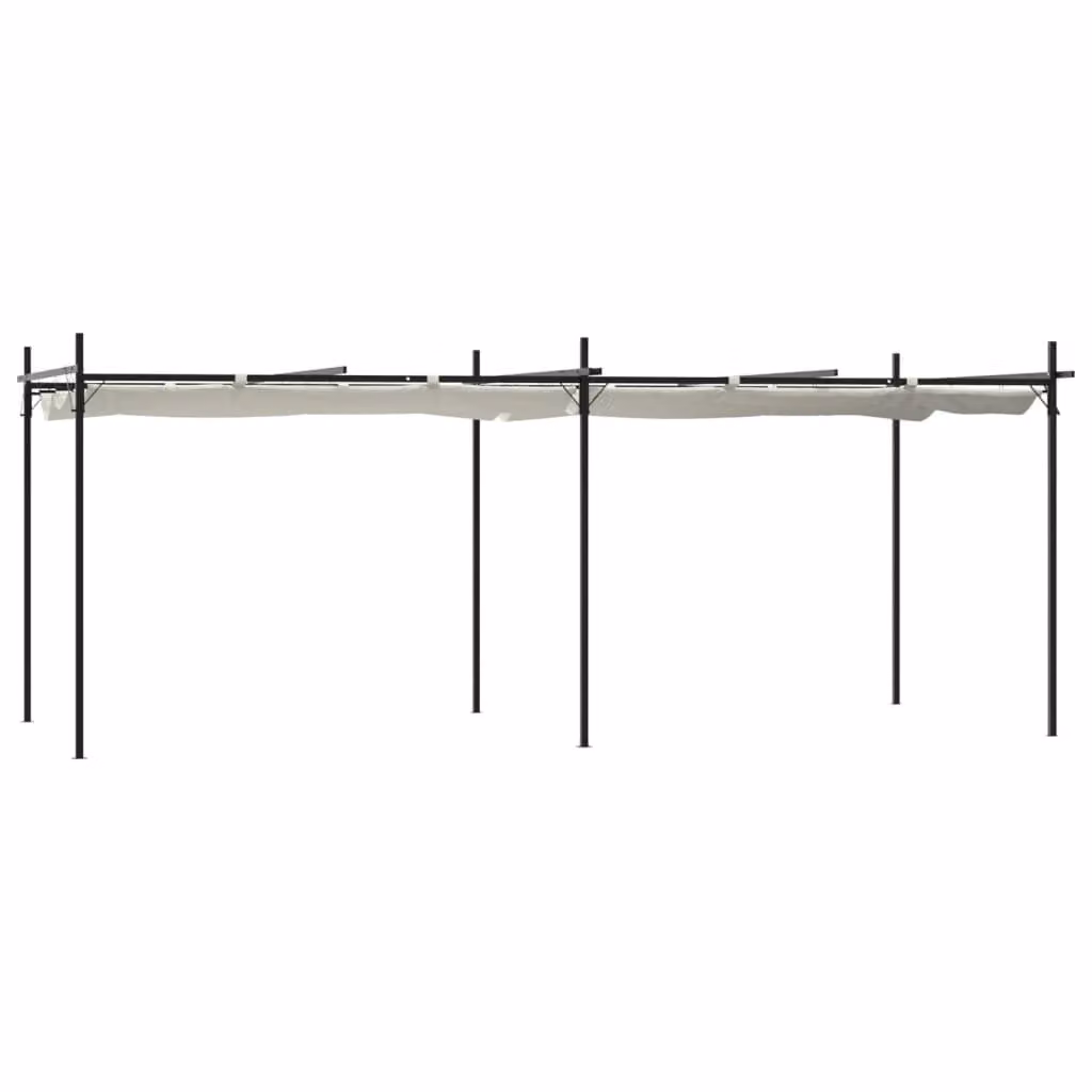 Pergola con Tetto Retrattile Crema 589x292x230 cm