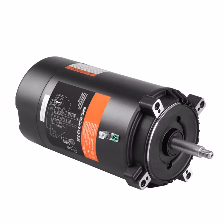 motore per pompa per piscina da 0,75 hp - telaio 56J - 115V(8 ampere)/230V(4 ampere) - 3450 giri/min - 60Hz - fattore di servizio 1,5 - condensatore 80μF/250V - rotazione CCW - motore sostitutivo a flangia rotonda