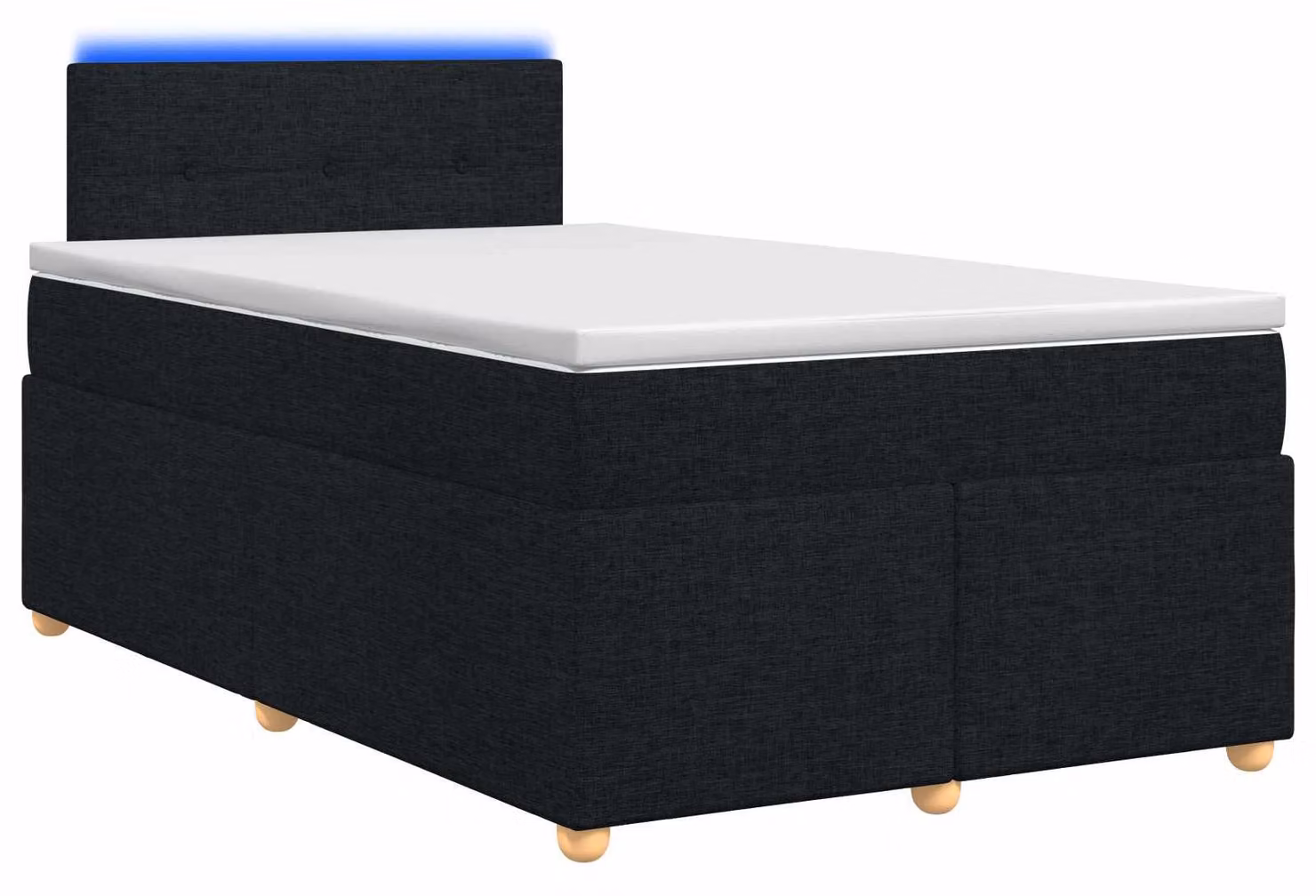 Letto a molle con materasso nero 120 x 190 cm in tessuto